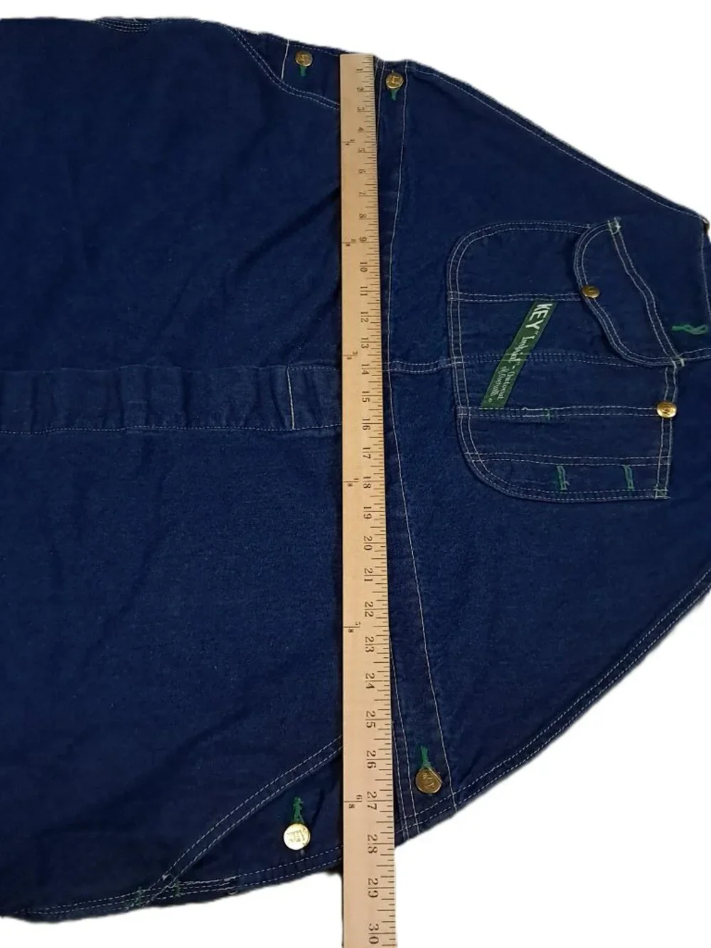Key Imperial Bib Overall Men 56x28, Tag 56x30 Blue Denim Work Button Fly 272.41